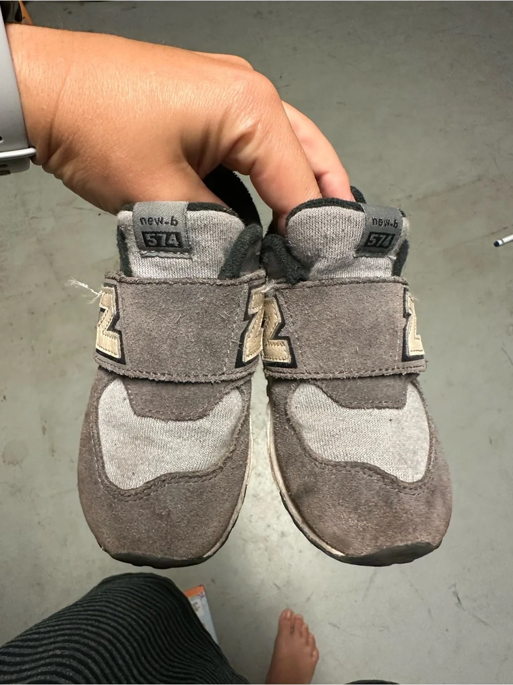 New Balance Kids Gray Velcro sneakers